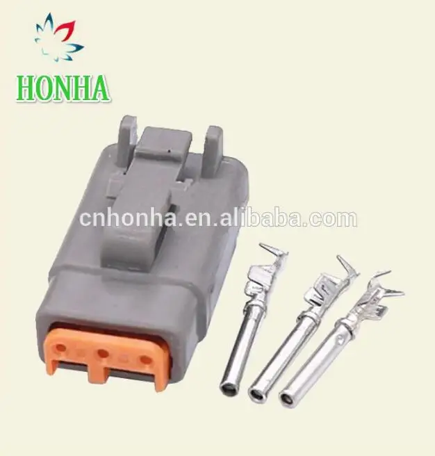 free shipping  3 Pin Deutsch DTM Wire Connector Gray Waterproof Female Male Auto Plug DTM06-3S DTM04-3P