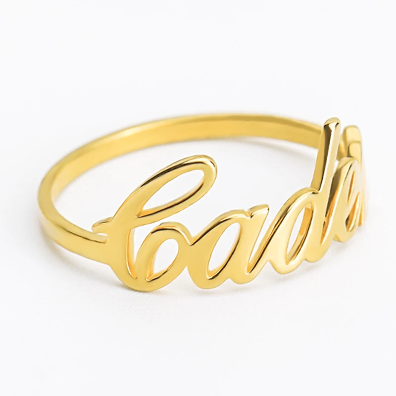 Custom Name Rings For Women Stainless Steel Silver Color Name Finger Couple Ring Women Personalized Birthday Jewelry Gift