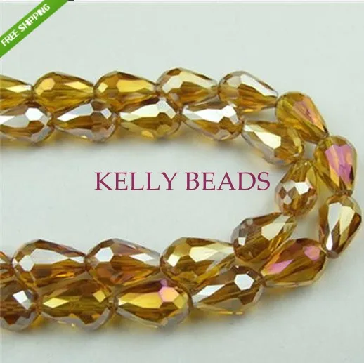 

Wholesale Chains BEAD 600pcs 11x8mm Loose Glass Teardrop Beads Crystal Beads For Jewelry Making Bracelet Craft DIY Beads