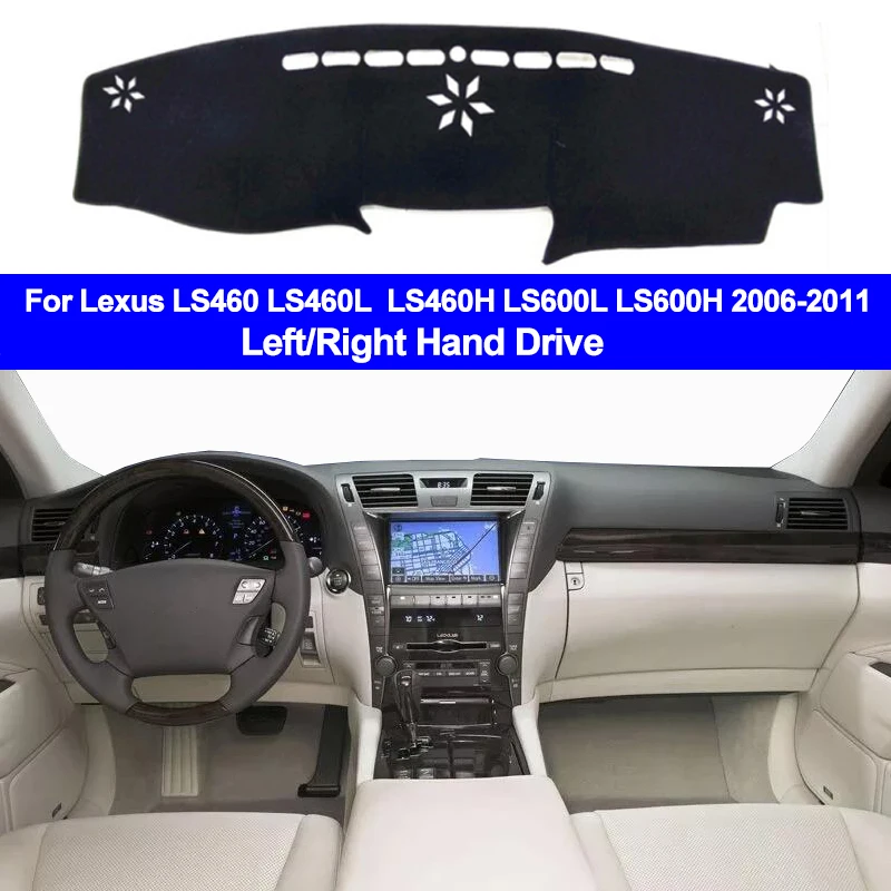 Car Auto Inner Dashboard Cover Dashmat Pad Carpet Dash 2 Layers For lexus LS460 LS460L LS600L LS460H LS600H 2006 - 2011 LHD RHD