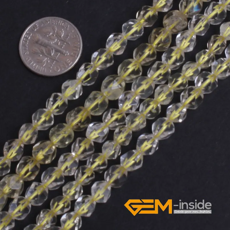 Faceted Natural Lemon Quartzs Crystal Beads Natural Stone Beads DIY Loose Beads For Jewelry Making Strand 15 Inches Wholesale !