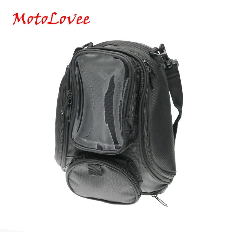 

MotoLovee Motorcycle tank bag Oil Fuel Bag Magnetic Moto saddle luggage GPS Phone Bag Bigger Window suitcase For iphone Samsung