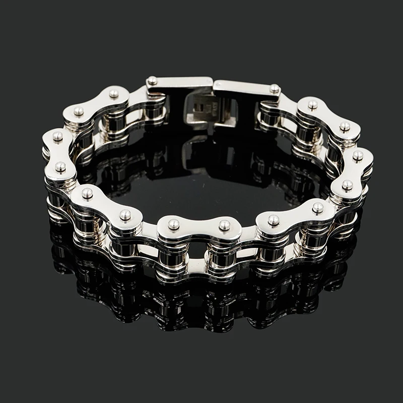 Punk Steel Color Bicycle Biker Bracelets & Bangles Motorcycle Chain Men's Bracelet Men Stainless Steel Biker Men Jewelry Gift