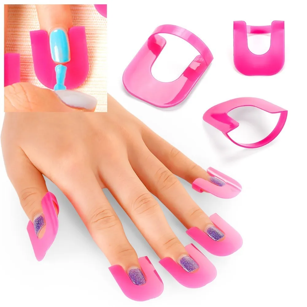 26pcs/set Nail Protector Cover Nail Forms Manicure Tools for Finger Cover Nail Polish Shield Protector French Manicure Protector