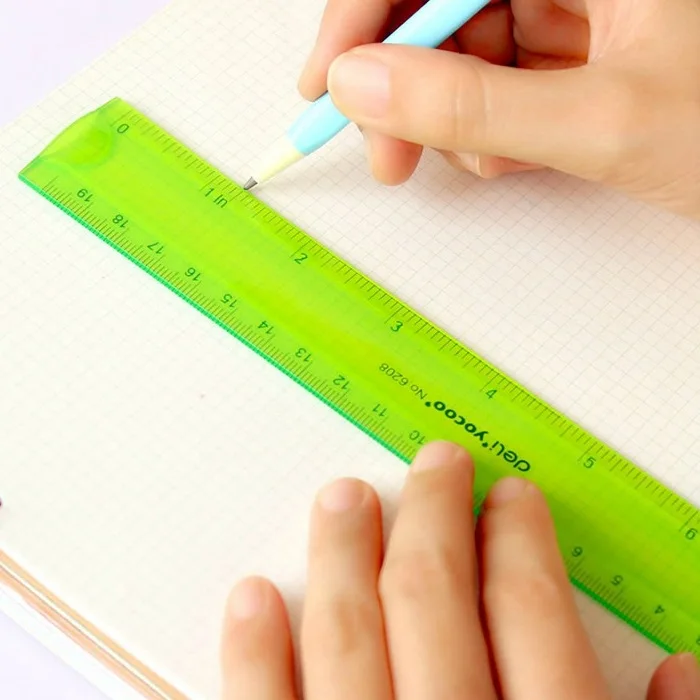 20cm, 30cm tape, flexible ruler multicolor students is not easy to break ruler school office stationery