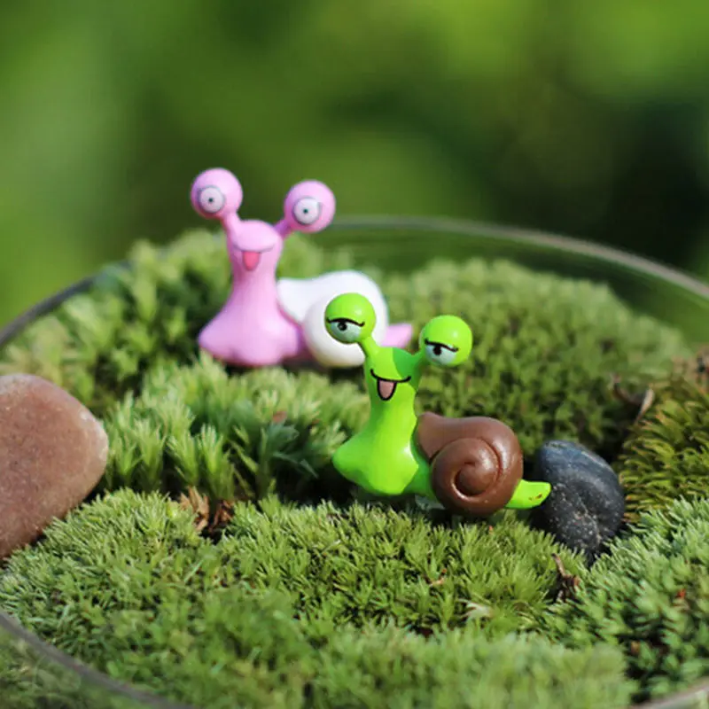 Mini miniatures Fairy Garden Dollhouse Toys Mini Snails Micro potted landscape bonsai Accessories Ornaments Figurine Decor