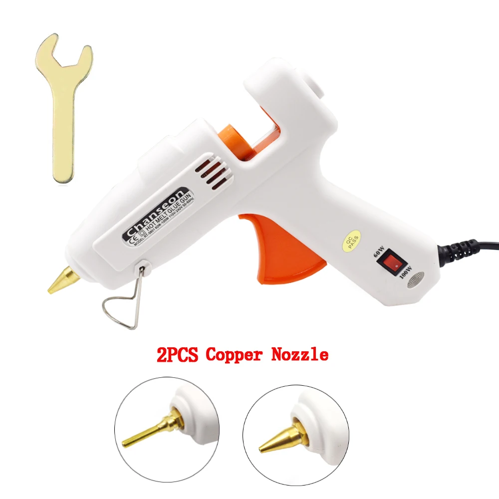 Chanseon ue 60w 100w quente melt pistola de cola com 11mm diâmetro cola varas armas industriais thermo elétrica temperatura calor ferramenta