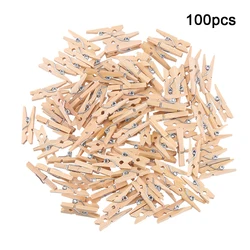 100Pcs 2.5cm Mini molletta in legno naturale molletta in carta fotografica molletta per vestiti mestiere fai-da-te