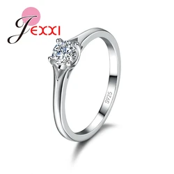 Fast Shipping 925 Sterling Silver Color  Color Ring For Valentines' Day Woman Fashion Style Gift Crystal Jewelry Rings