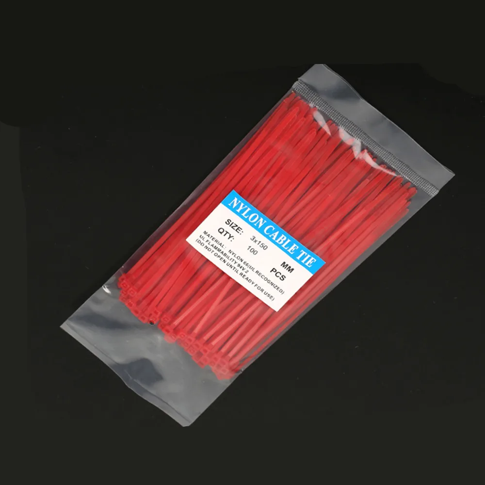 100pcs/bag Colorful 3X150MM Self-Locking Plastic Nylon Wire Zip Ties Cable Tie Seven Color