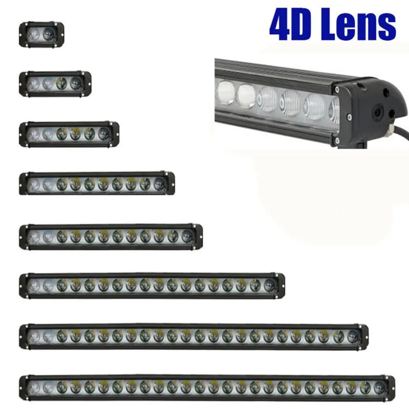 5 8 11 13 17 20 27 30 40 42 Inch 4D Single Row Led Light Bar 12V Car Accessories For 4x4 Jeep Ford Toyota Suv ATV 10W Leds 24V