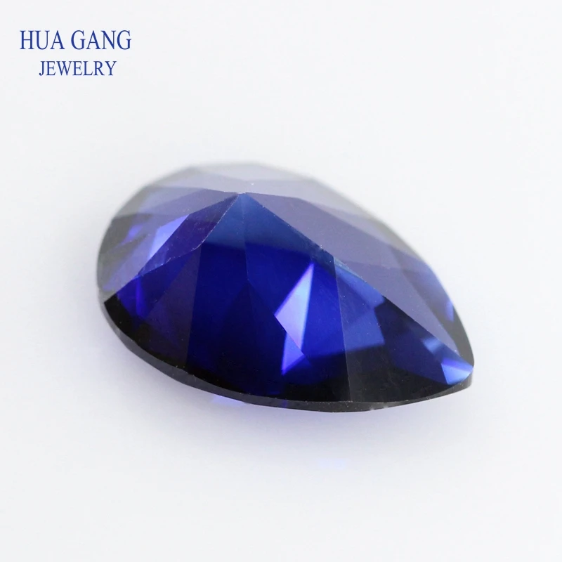 34# Sapphire Gems Stone 2x3~15x20mm Pear Cut Blue Stone Synthetic Corundum Gems Stone For jewelry Wholesale image 2