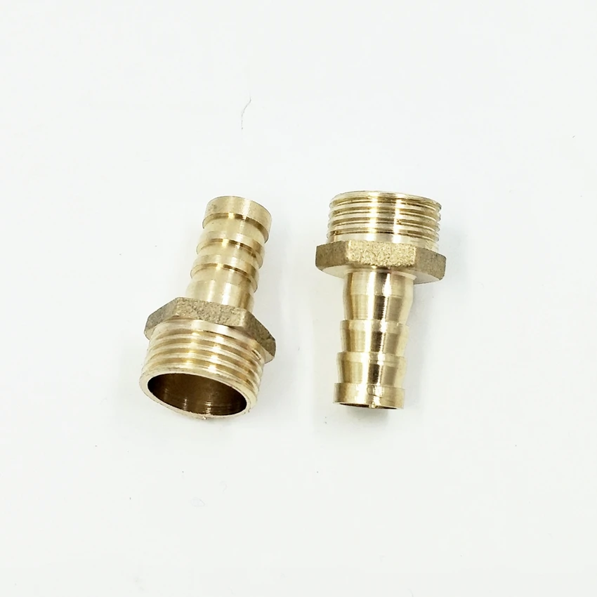 2pcs/lot Brass Pipe Fitting ID 12mm Hose Barb Tail Fitting G1/2