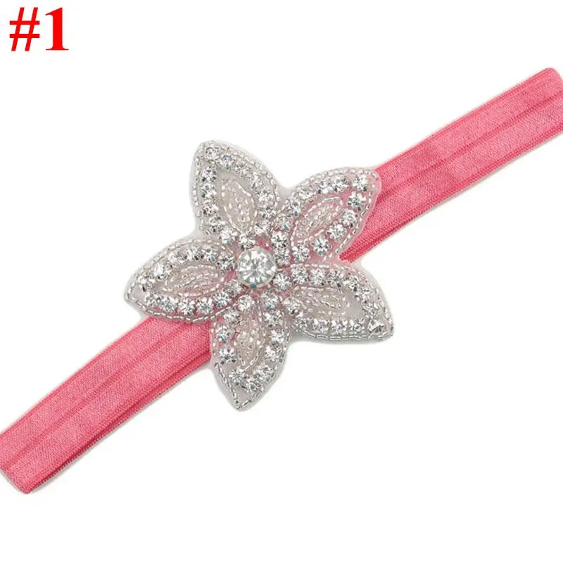 Nishine Children Baby Girls Rhinestone Flower Star Headband Kids Girls Wedding Party Hair Accessories Princess Headwear