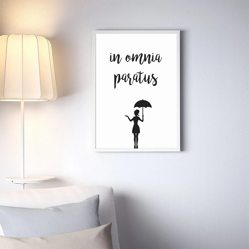 In Omnia Paratus Poster Canvas Art Prints , Gilmore Girls Tv Show Quotes Canvas Painting Black White Picture Home Wall Art Decor