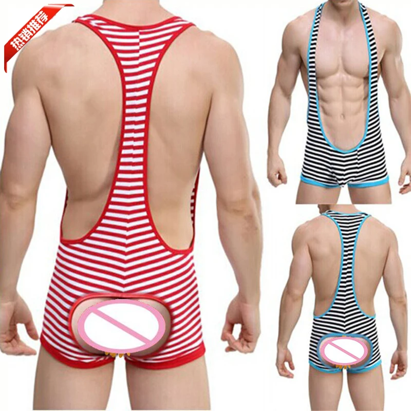 

Men boxer shorts Ass Conjoined Tights Teddy Costumes Adult Slave Game Wear Gays Sexy Fetish Harness Sexual Underwear Dew PP new