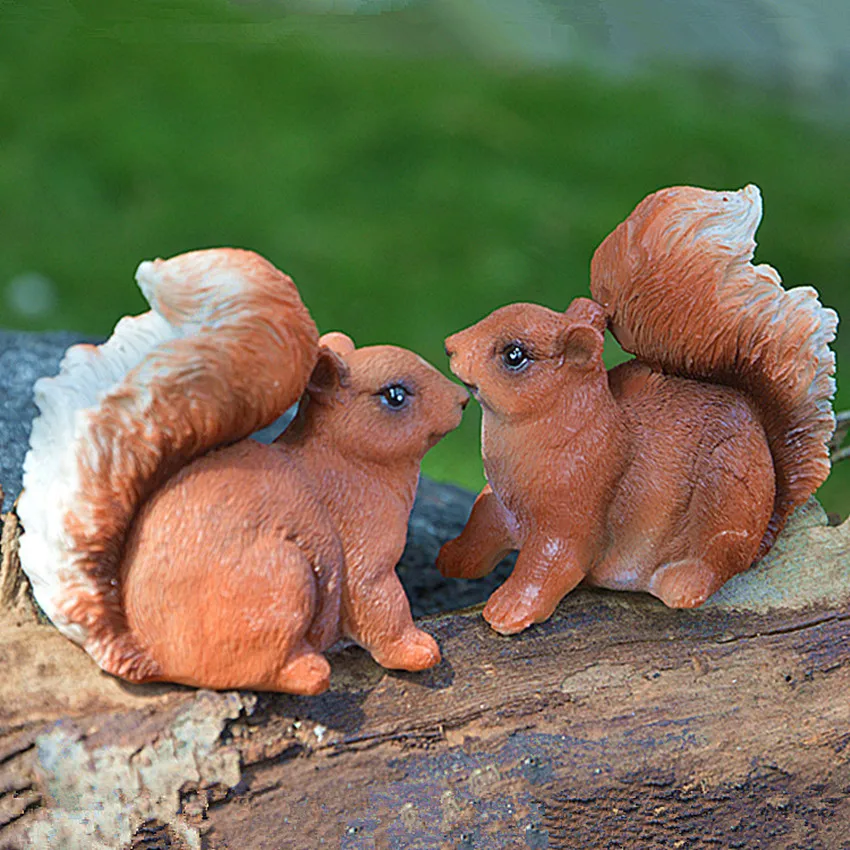 

Mini Resin Squrirrel Figurines Garden Decoration Outdoor Deer Garden Miniature Figurines Micro Bonsai Ornament