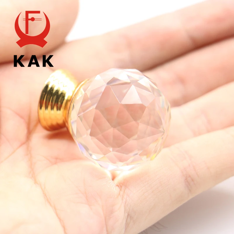 KAK 30mm Crystal Glass Knobs Cabinet Handles Colorful Crystal Ball Cupboard Pulls Drawer Knobs Kitchen Furniture Handle Hardware - Image 4