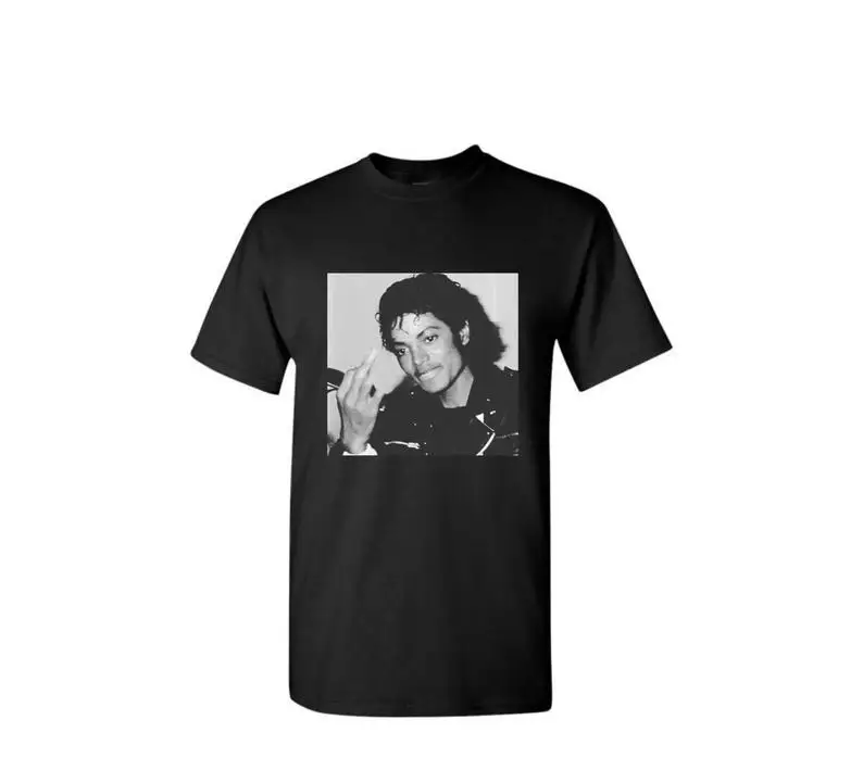 Michael Jackson Middle Finger T-Shirt 2019 Summer New Men Funny Casual Brand Shirts Top Homme Suit