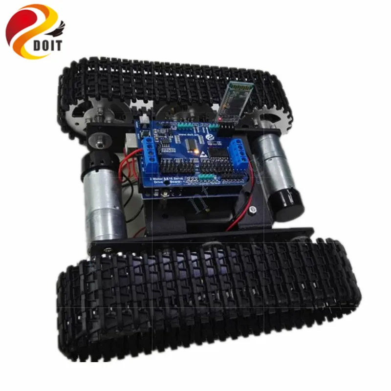 DOIT Bluetooth/WiFi Control Smart Robot Tank Car compatible for arduino Motor Drive DIY RC Toy Metal Caterpillar chassis