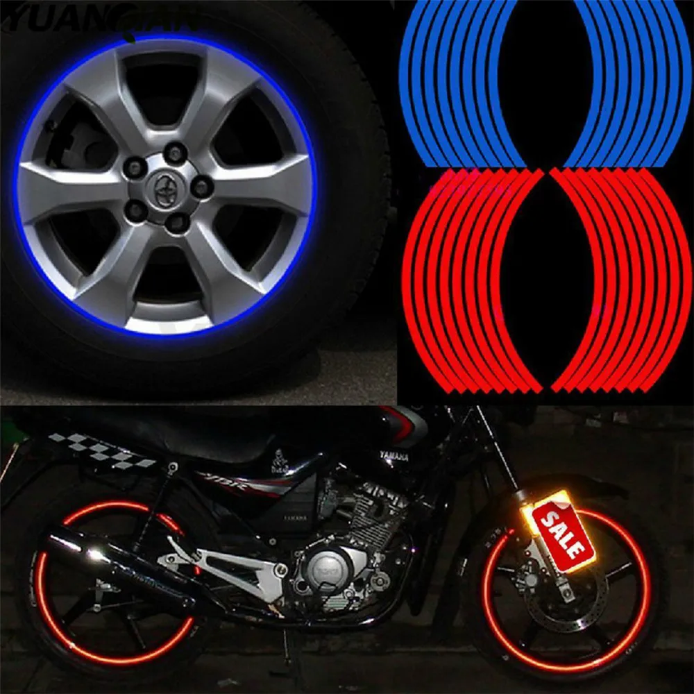 New 17/18 Inch New Flame Reflective Rim Tape Wheel Stripes Stickers Vinyl Decal Car For Kawasaki Z800 Z750 Z250 Z1000 ER6N ER6F