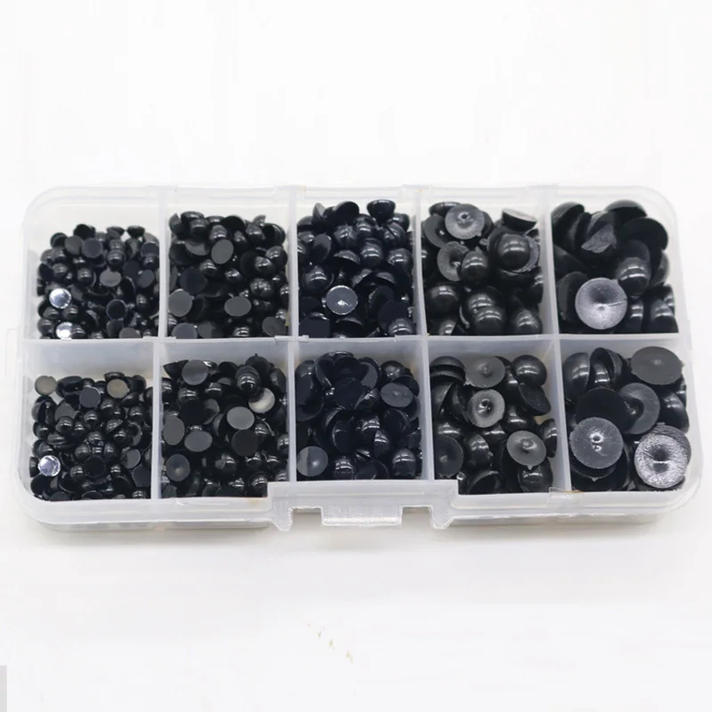 760pcs/box Round Flat Black Eyes Plastic Eyes for Dolls Making Toys Bear Dolls Eyes Amigurumi Doll Accessories Doll eyes