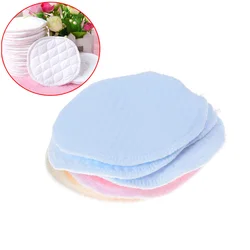 Almohadillas reutilizables de algodón suave para lactancia materna, almohadillas de algodón absorbentes, lavables, Color aleatorio, 6 uds.