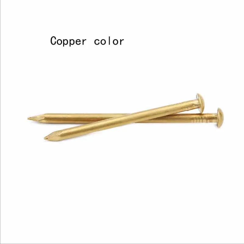 100PCS 39mm 25mm 20mm 15mm 10mm 8mm Fastener Round small brass nail drum Furniture hinge jewelry gift case box copper nails
