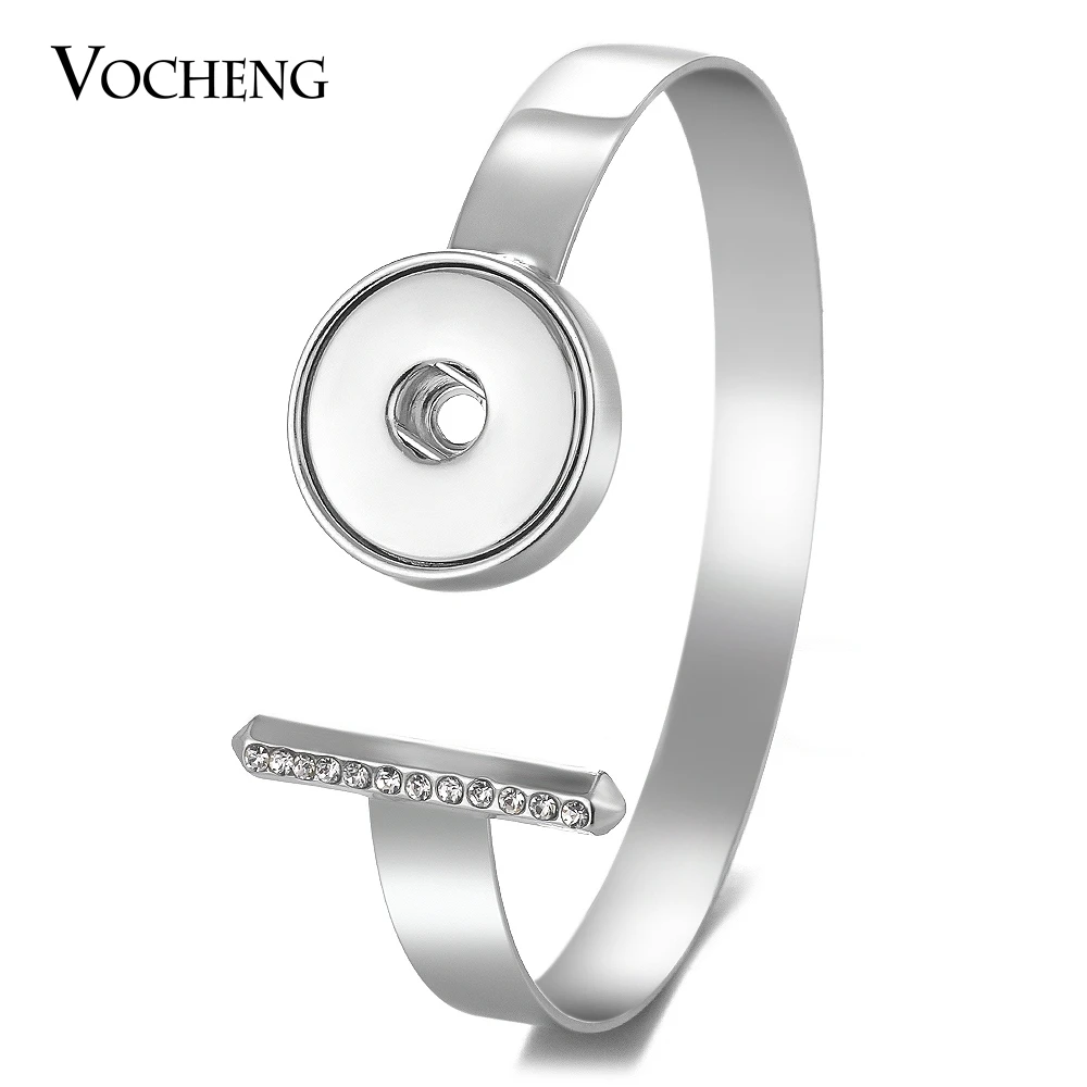 

20PCS/Lot Vocheng Snap Charms Bangle Interchangeable Button Jewelry 18mm Copper Metal with Crystal NN-557*20