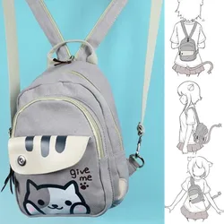 Kawaii Neko Atsume Cat Backyard Backpack Handbag Anime Canvas Multifunctional Shoulder Bag School Book Bag