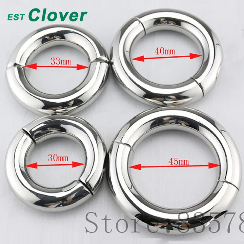 Stainless Steel Penis Ring Scrotum Pendant Ball Stretcher cock ring Sex Aid Toys For Men 30/33/40mm F121