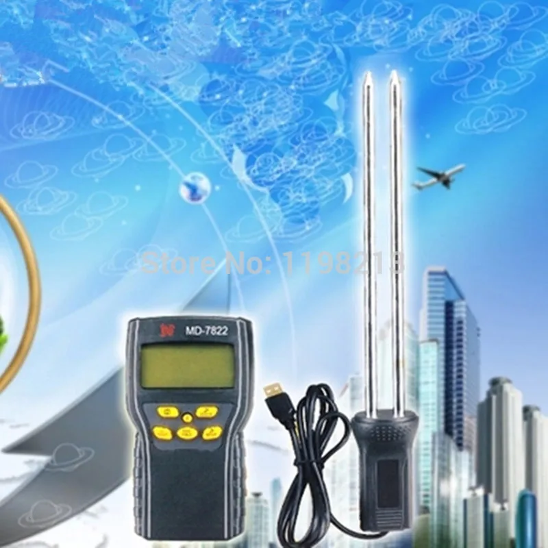 

Digital Grain Moisture Meter for Rice Corn Wheat Digital Hygrometer Tester MD7822 Analyzer Temperature Thermometer Humidity