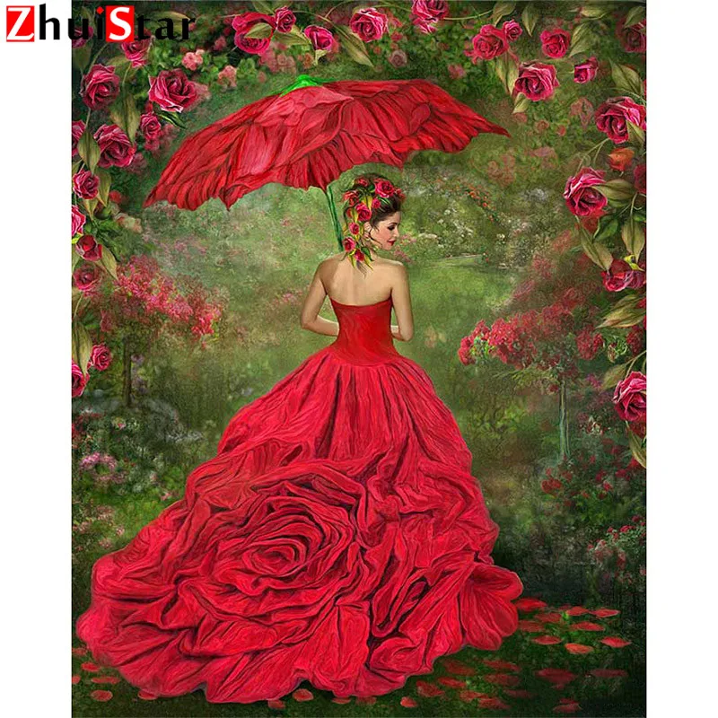 

5D DIY Diamond Painting full square Diamond embroidery Inlay Rose Life Girl diamond embroidery full display daimond painting WH