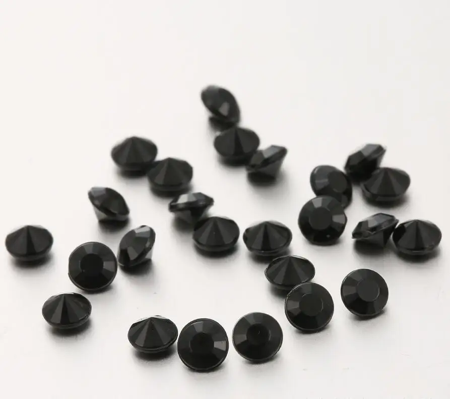 10,000pcs 3mm Black Pointed Crystals Diamond Beads For Wedding Bridal Party Holiday Throwing Confetti Table Decoration Sprinkles