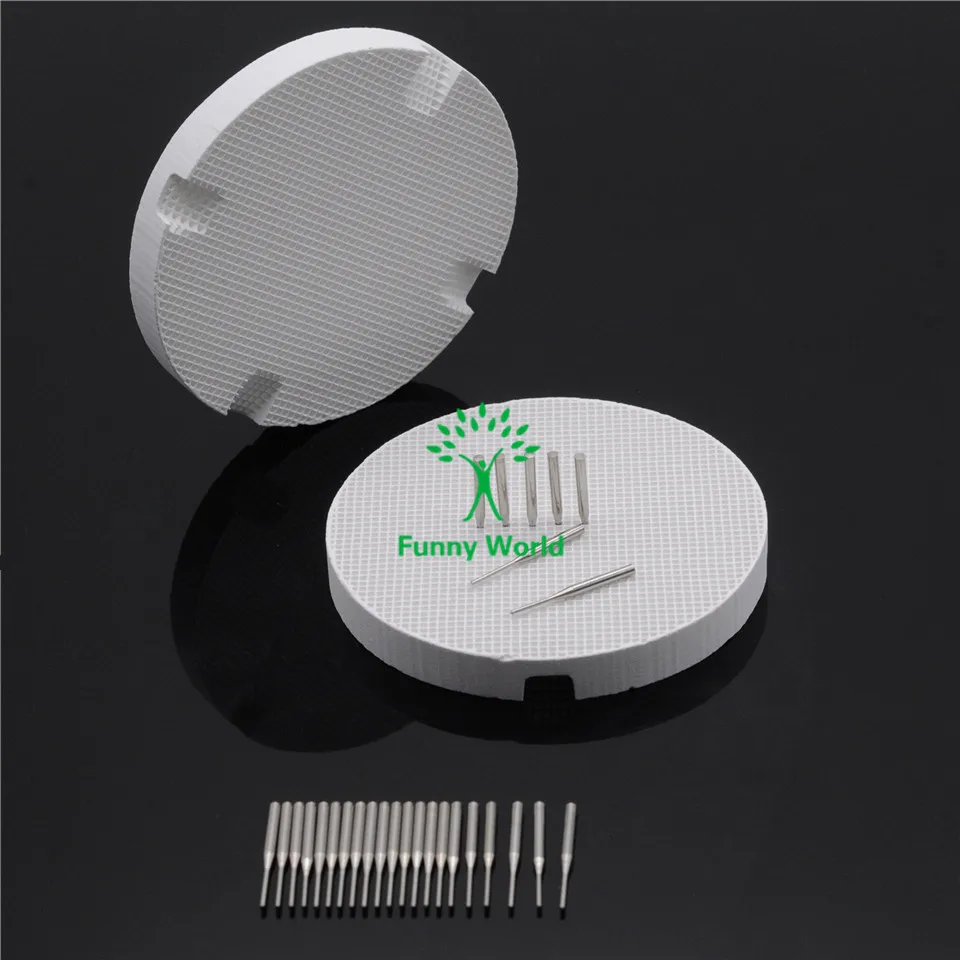 NEW 2Pcs Dental Dentist Honeycomb Firing Trays and 20Pcs Metal Pins