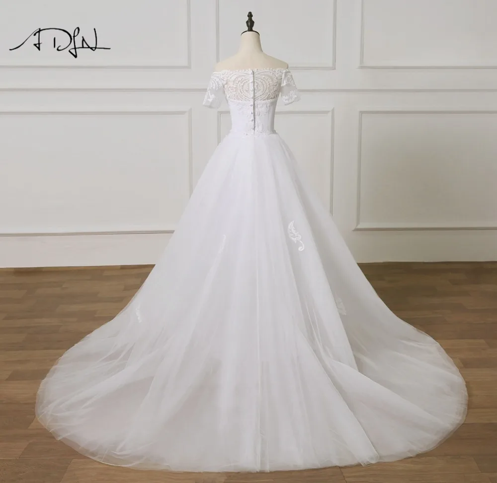 ADLN Charming Mermaid Wedding Dresses with Removable Skirt Sexy Off-the-shoulder Detachable Lace Bridal Gown Customized