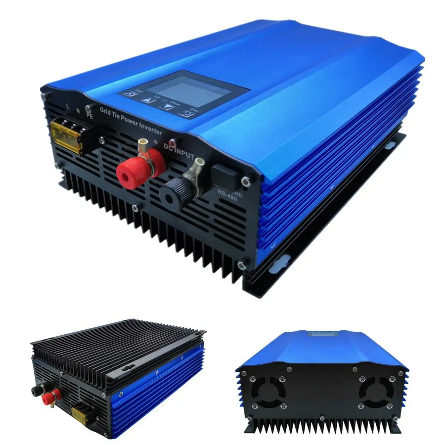 1200W grid tie inverter for solar panels adjustable battery discharge power,colorful LCD display mppt pure sine wave inverter