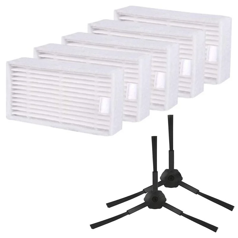 5 * فلتر Hepa و 2 * الجانب فرشاة ل Kitfort KT-518 kt 518 الروبوتية مكنسة كهربائية أجزاء الملحقات