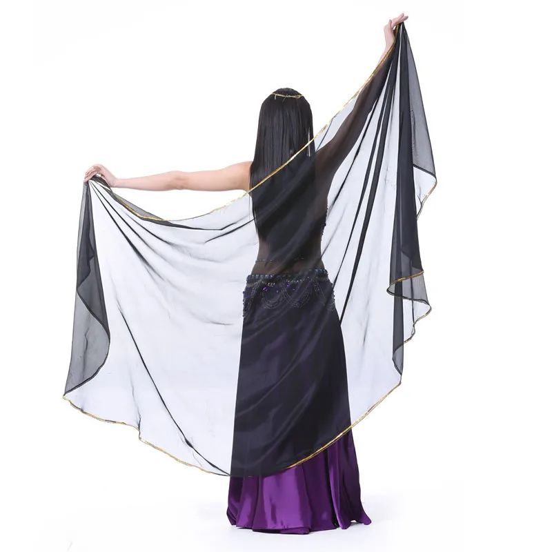 Voile de danse en mousseline de soie pour femme, châle pour le ventre, costume, 250x120cm, 1 pièce