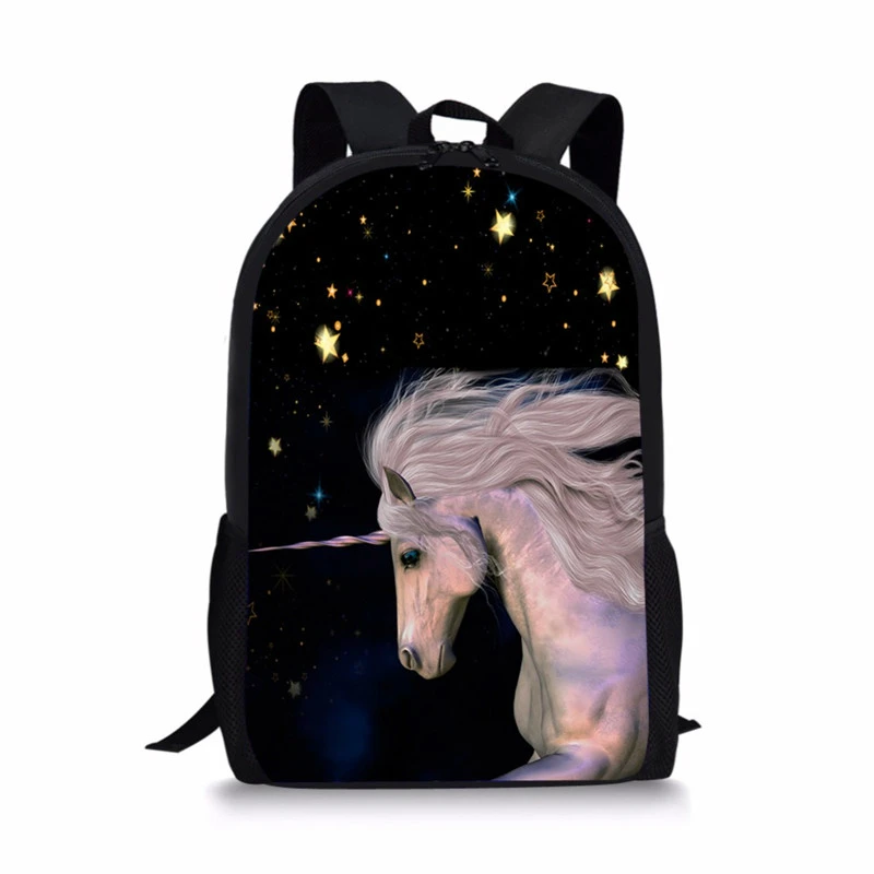 

ELVISWORDS Unicorn School Bags For Girls Boys Portfolio Galaxy School Backpack Mochila Escolar Travel Satchels Fashion Racksack