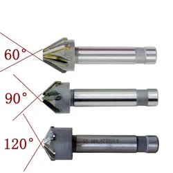 Fresa per smussatura in lega YG8 codolo cilindrico 60 gradi 90 gradi 120 16mm 20mm 25mm fresa con svasatori in metallo duro