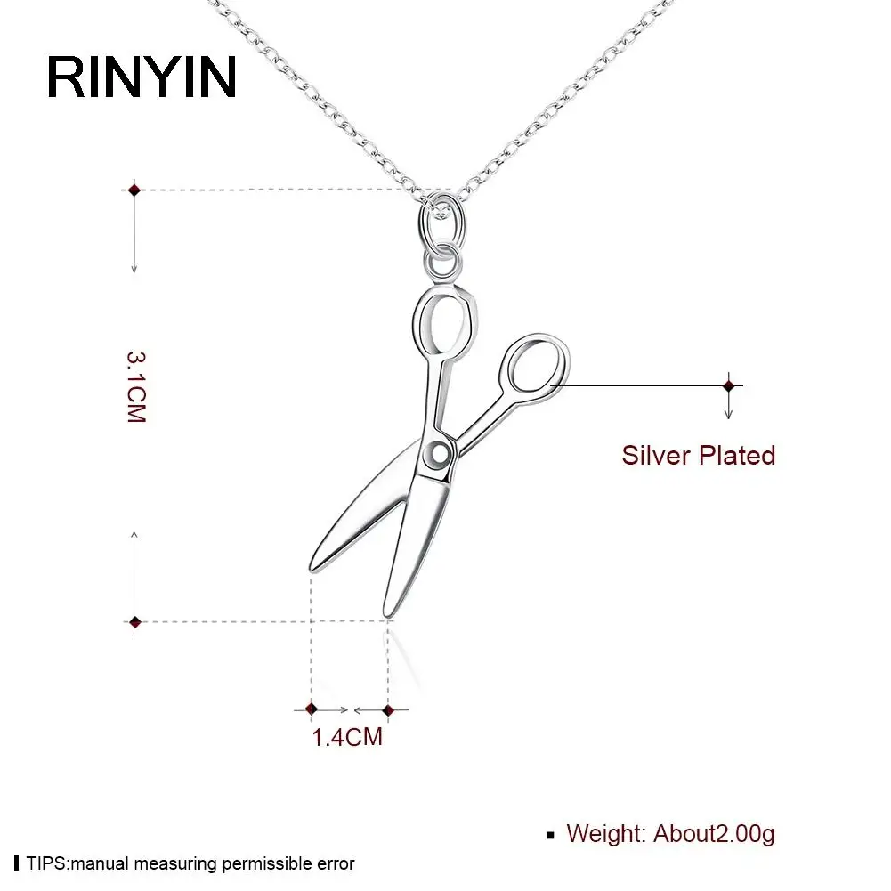Plated Silver Fashion Jewelry Pendant Necklace, Plated Silver Necklace Scissors Pendant Necklace KDP102 dqgm muwp