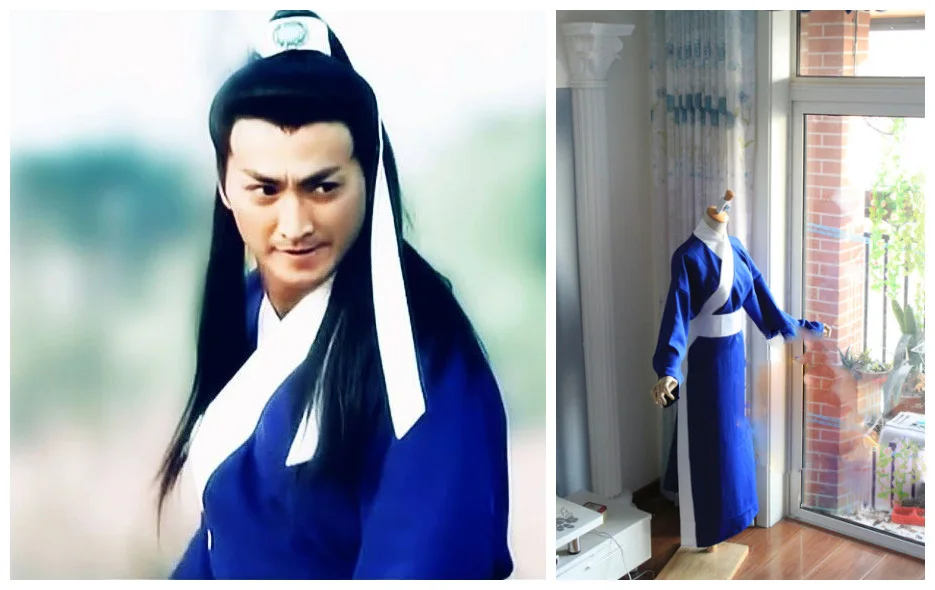 

Blue Male Costume Hanfu for Song Dynasty TV Play Judge Bao - The Seven Heroes and Five Gallants Cos Zhan Zhao Official Captor