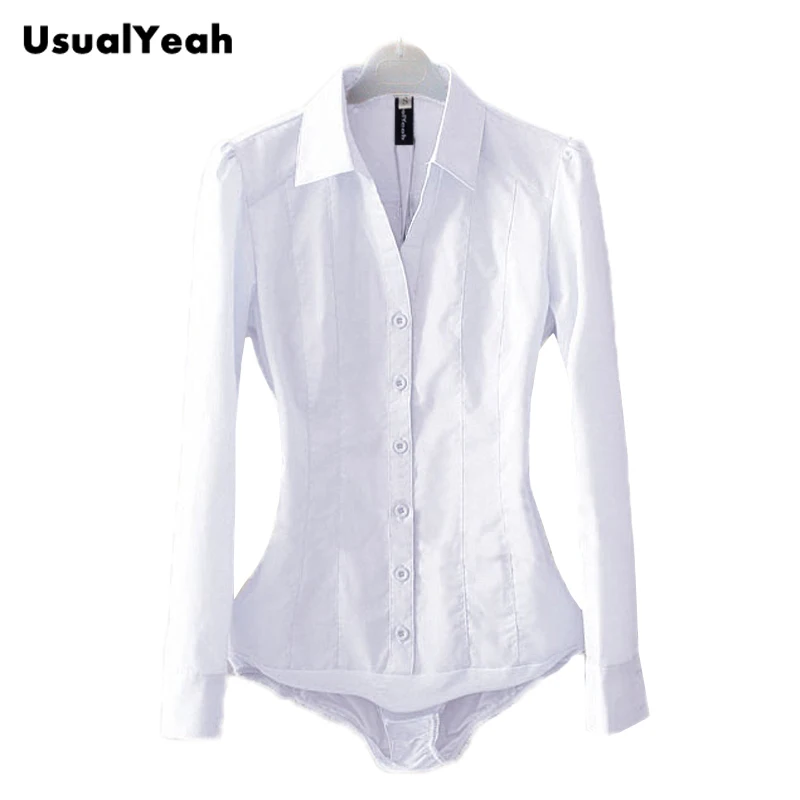 New  Fashion Women Casual Body Shirts Blouses Long sleeve V-neck Button office blusa feminina white blue S M L XL SY0247