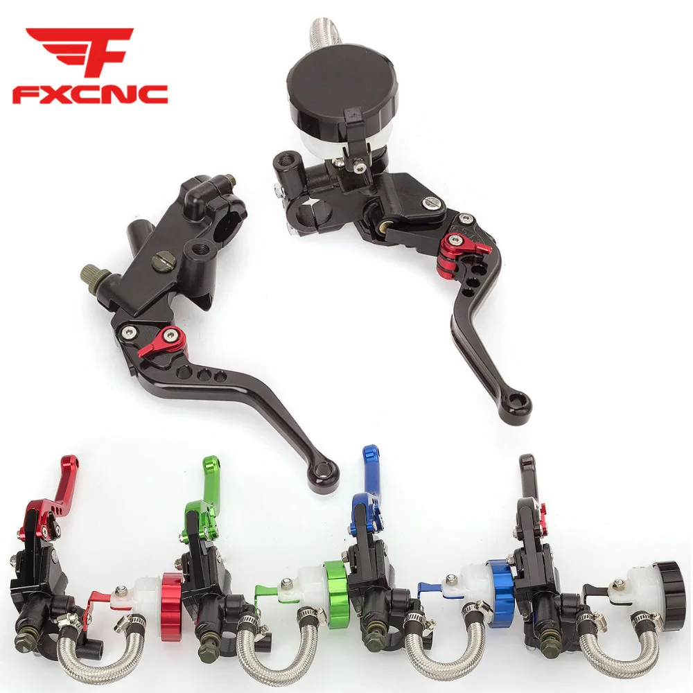 

Aluminum Universal CNC 22mm Motorcycle Brake Clutch Levers Master Cylinder Reservoir Set Hydraulic Brake Cable Clutch Levers