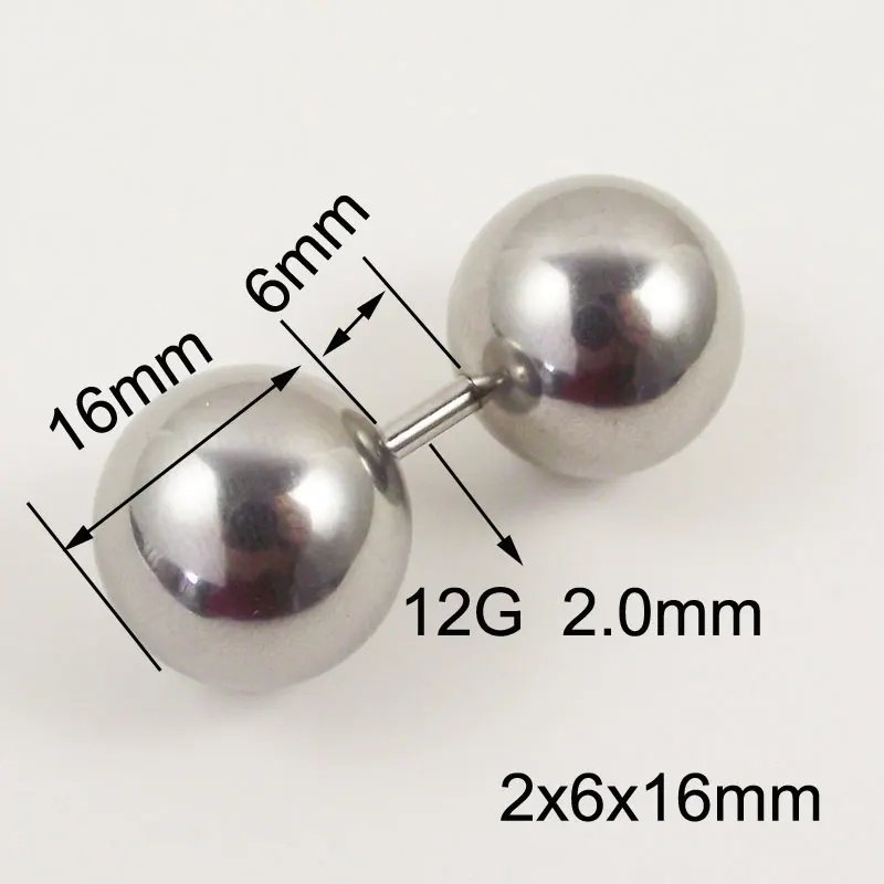 1 Piece Big Ball 6mm Length Straight Barbell Rings Vaginal rings Series ring Tragus Ear Piercing Nipple PA Ring Body Jewelry