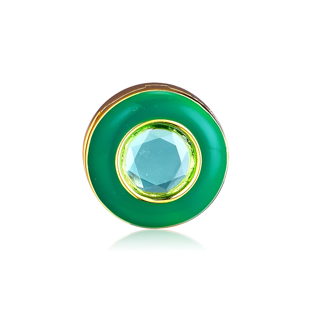 

100% 925 Sterling Silver Radiant Green Circle Clip Fits DIY Women Bracelets Jewelry Making Original Silver Jewelry