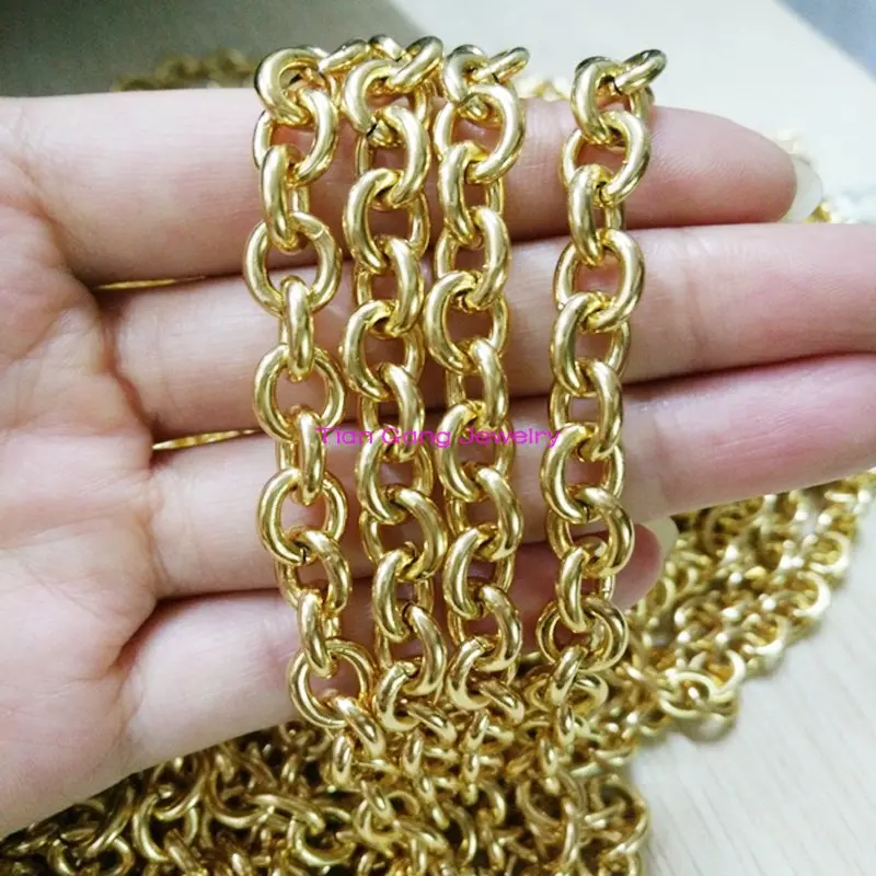 5m/Lot Hot Sale Finding /Marking Chain DIY Stainless Steel 7.8mm 18K Gold Plated O Chain Factory Wholesale  Jewelry