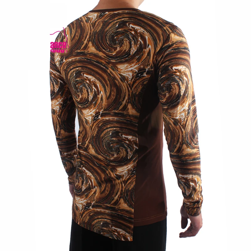 Wilden Spin Leopard Latin Dance Tops Neue Männliche Erwachsene Training Anzüge Praxis Kleidung Wettbewerb Kleidung Zeigen Kostüme DWY1126