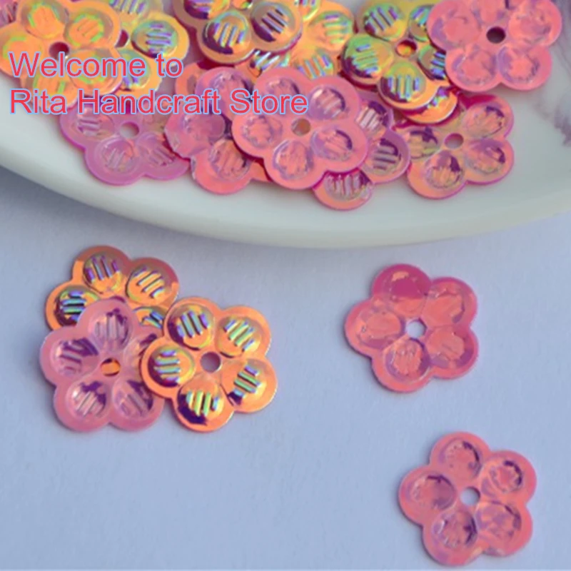 New!! 500pcs 14mm Cup Flower Loose Sequin Paillette Sewing,Wedding Craft,Women Kids DIY Garment Accessory SFZB14